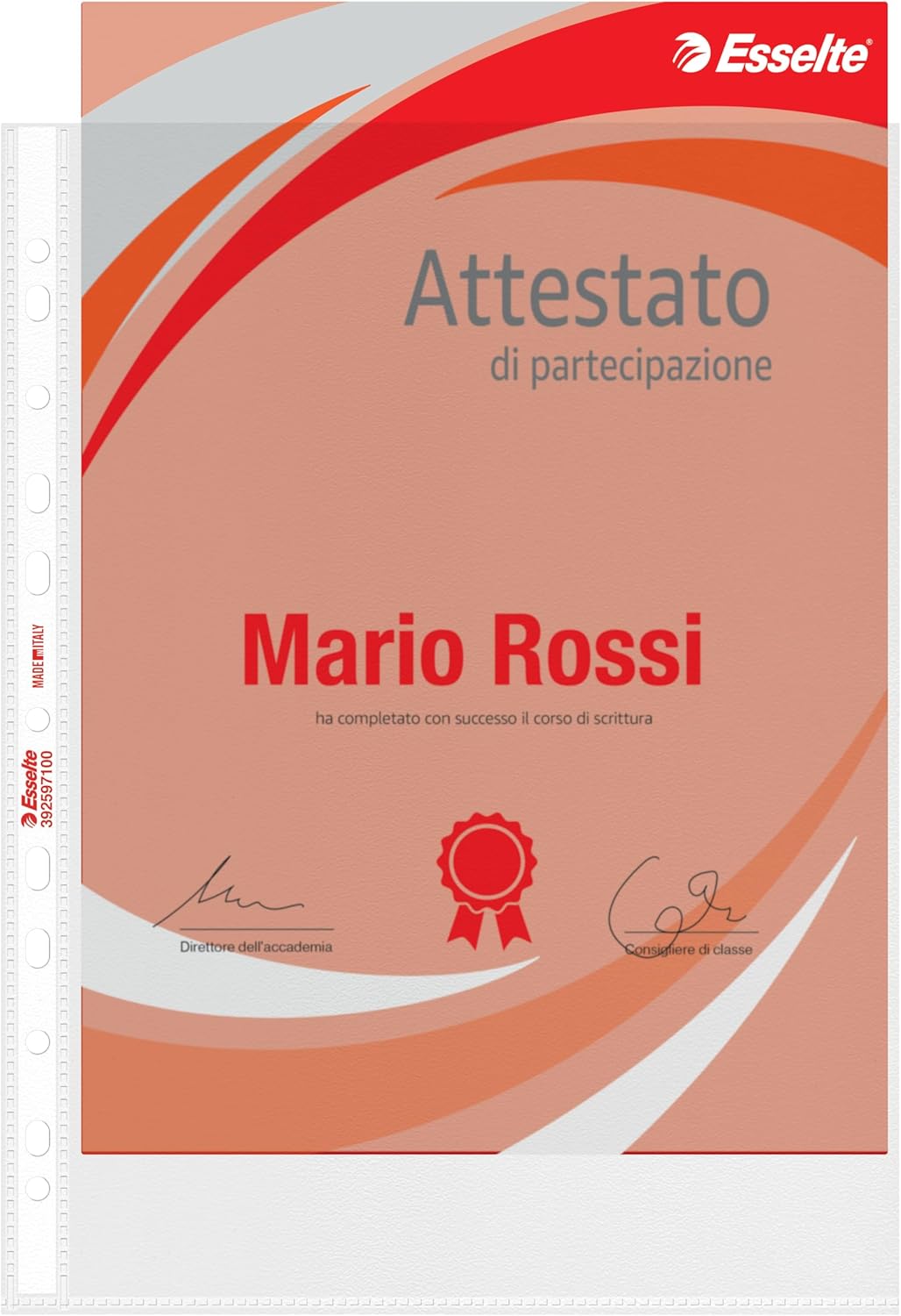 Esselte Buste Perforate Office, in PPL Antiriflesso, per Archiviare e Conservare Documenti in Formato 22x30 cm, Confezione da 25 Buste, 392597100