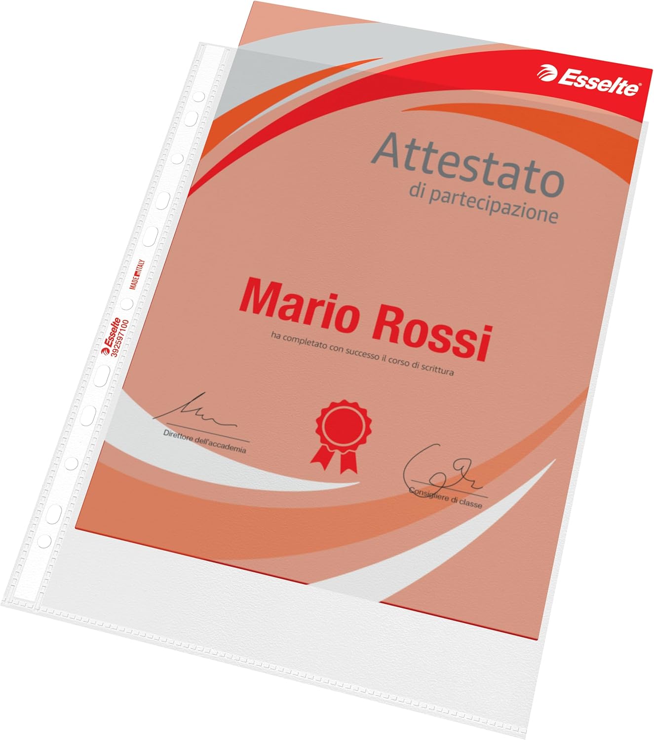 Esselte Buste Perforate Office, in PPL Antiriflesso, per Archiviare e Conservare Documenti in Formato 22x30 cm, Confezione da 25 Buste, 392597100