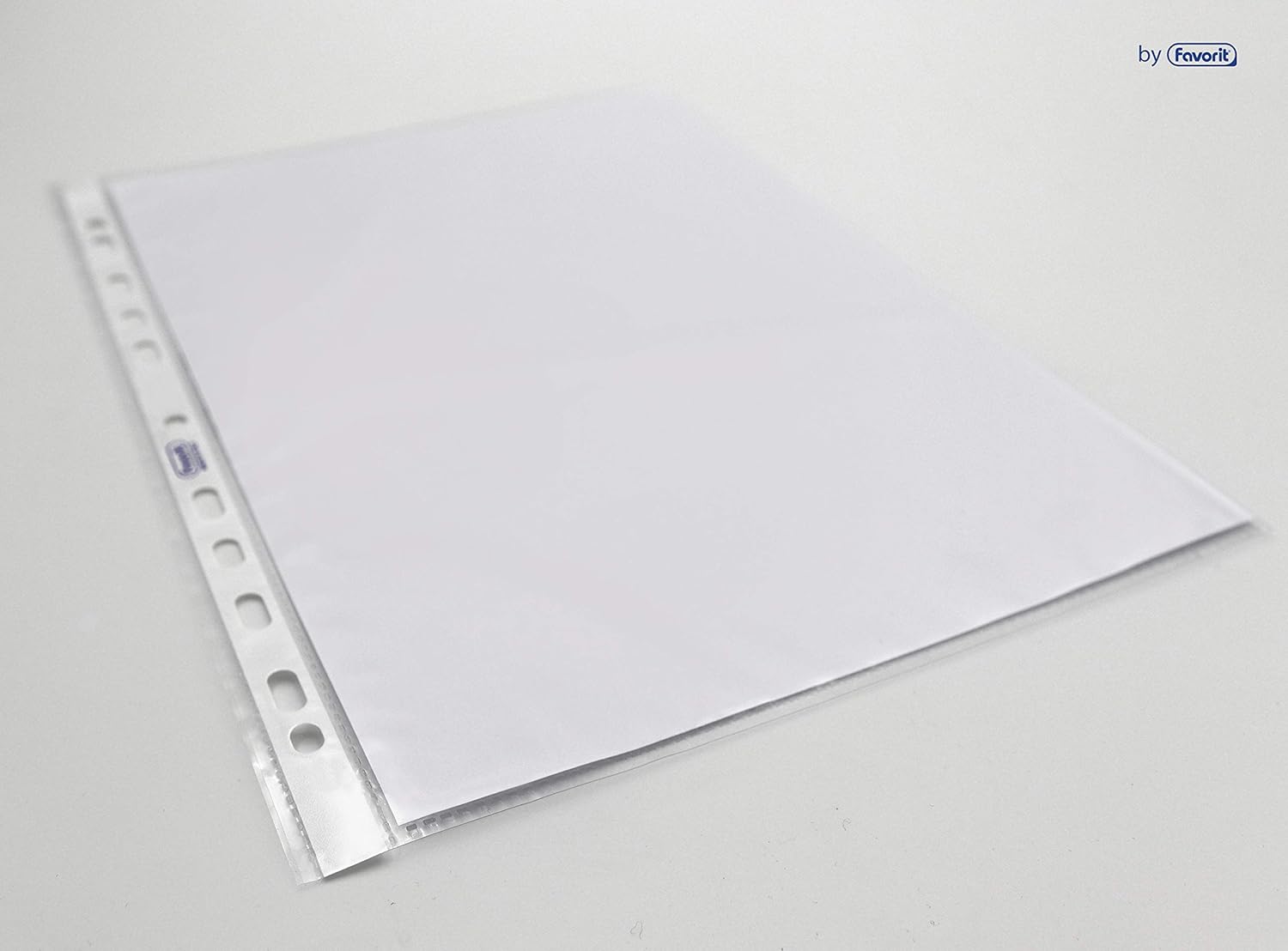 Favorit 179327 Buste Perforate, Buccia d'Arancia, Alto Spessore, 21 x 29.7 cm, 50 Pezzi, Trasparenti