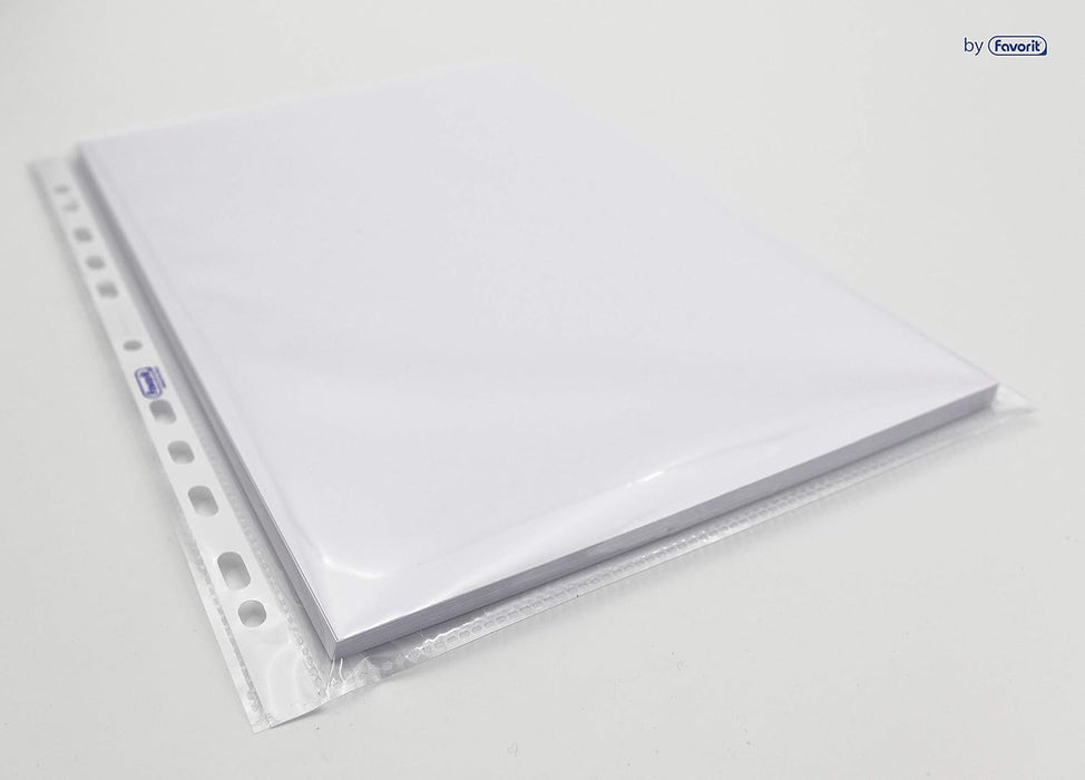 Favorit Buste Perforate, Buccia d'Arancia, Alto Spessore, 22 x 30 cm, 25 Pezzi + 1 Omaggio, Trasparenti