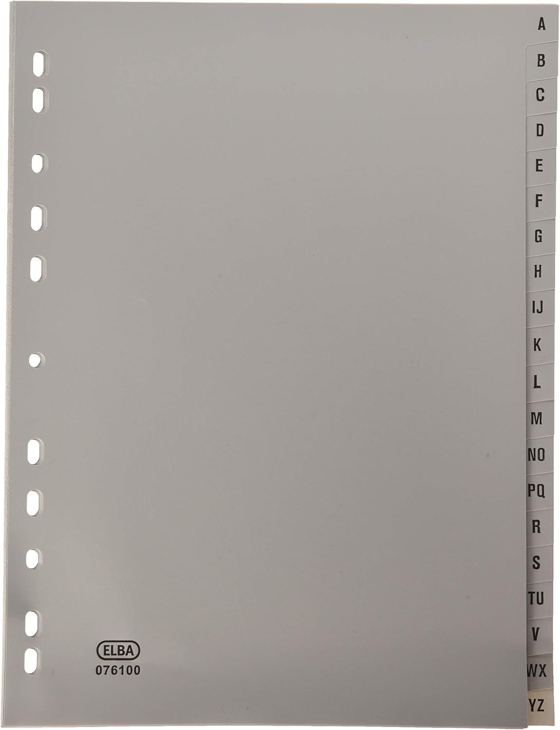 Favorit 400006681 - Divisori a Foratura Universale per Raccoglitori ad Anelli con 20 Tacche Alfabetiche Grigie A-Z, 29.7 x 21 cm, Bianco