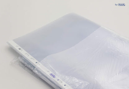 Favorit Buste Trasparenti, Formato Interno 22 x 30 cm, Finitura Liscia Ultra Trasparente, Possono Contenere Molti Fogli A4, Confezione da 50 Pezzi, Trasparenti