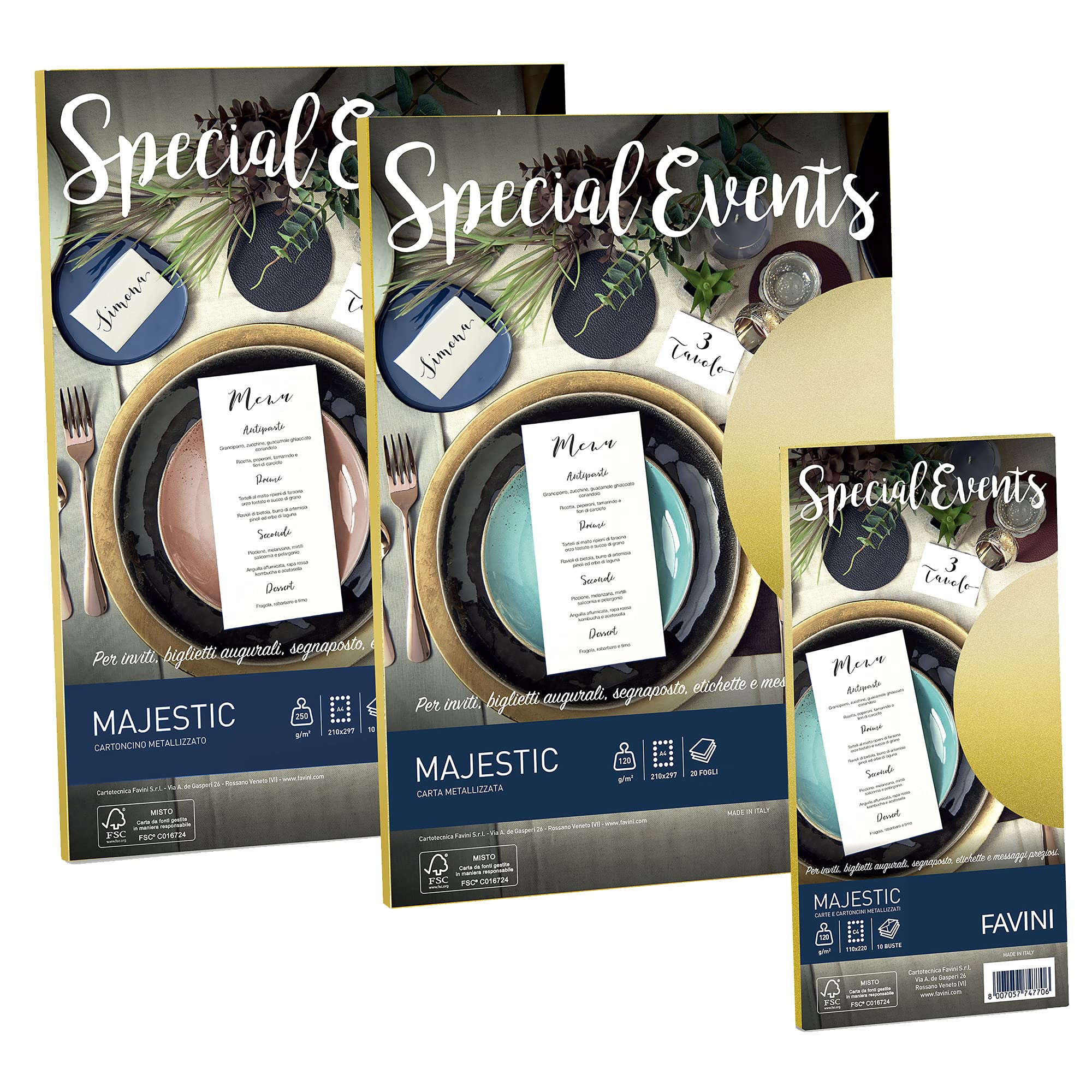 Carta metallizzata Favini 20 fogli A4 120Gr special events rosa