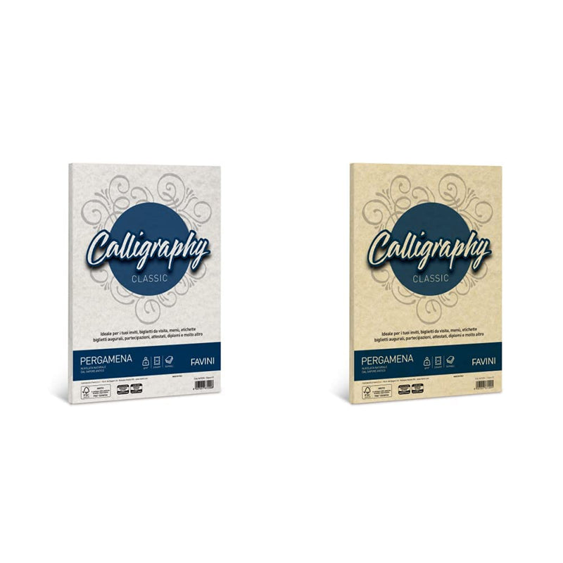 Favini CF50 FOGLI PERGAMENA A4 90G BIANCO Carta & 867197 Pergamena Liscio, 50 Pezzi