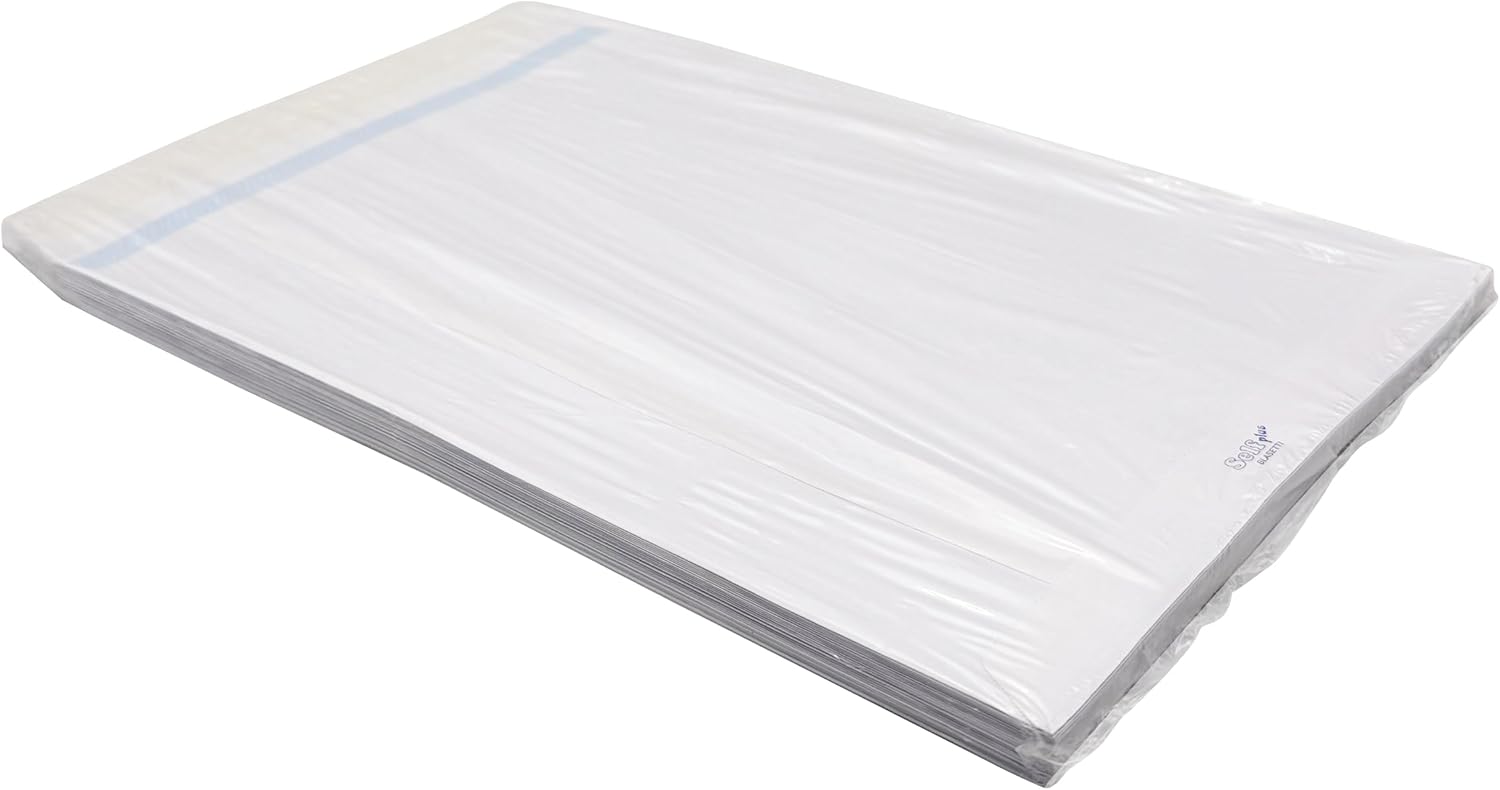 Blasetti 25 Buste a Sacco Bianche, Formato 19 x 26 cm, Carta da 80 gr con Internografia. Buste da Lettera Commerciali con Strip Adesivo, Ideali per Spedire Documenti Senza Piegature