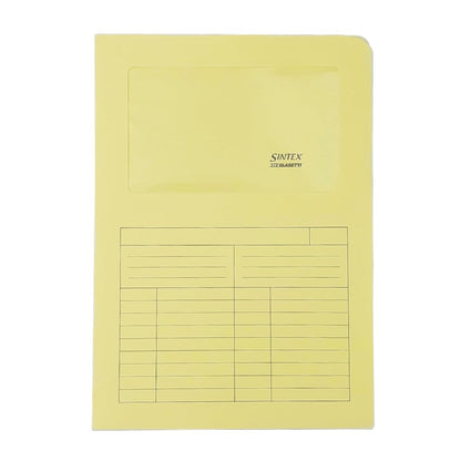 Blasetti Cartelline Portadocumenti con Finestra - Sintex GIALLA raccoglitore documenti per ufficio, Formato A4, Colore Giallo, Confezione 50 pezzi, Carta 120gr, Aperta su due lati