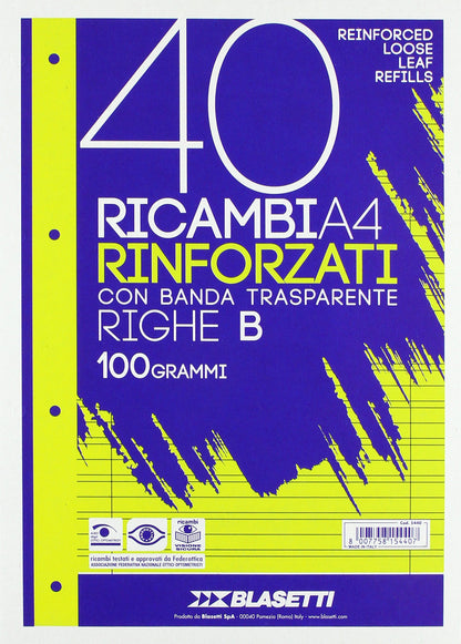 BLASETTI Ricambi A4 Righe B 40ff 100gr
