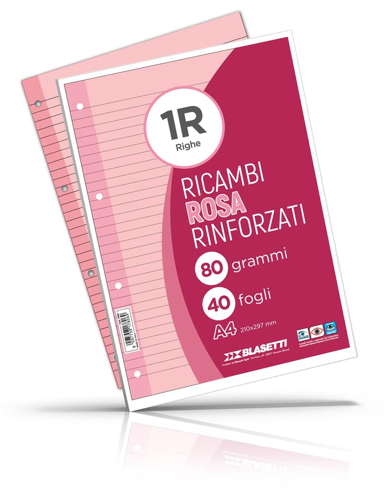 Blasetti Attrezzatura scolastica marca modello RICAMBI RINF A4 ROSA 80 GR 40FF 1R