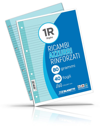 Attrezzatura scolastica marca BLASETTI modello RICAMBI RINF A4 AZZURRI 80G 40F 1R
