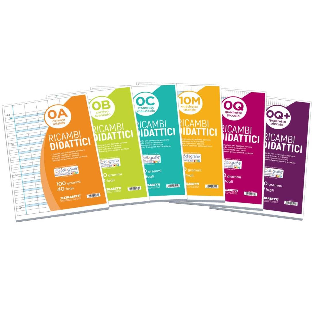 Blasetti 91402 Ricambi Didattici Forati F.To A4 40 Fogli Carta, 100 Gr, Rigo di 3A (0B