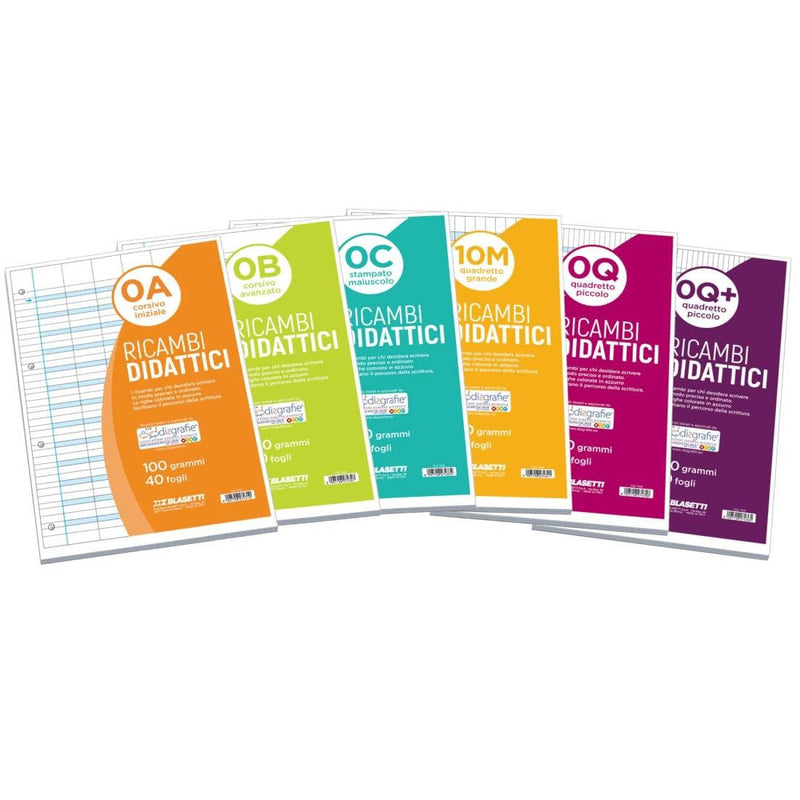 Blasetti 91406 Ricambi Didattici Forati F.To A4 40 Fogli Carta, 100 Gr, 5 Mm+ (0Q+