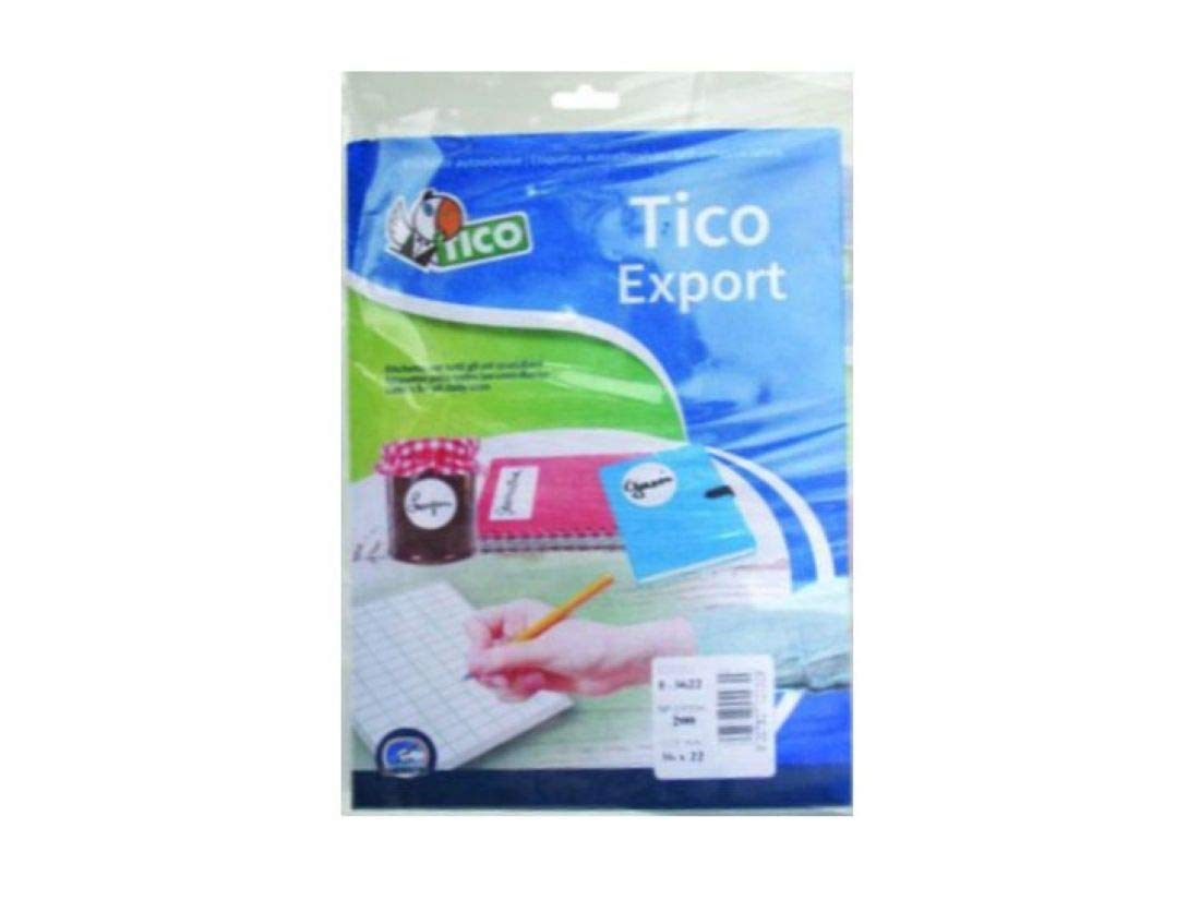 Tico Etichette adesive bianche in bustina, 100x48mm, 3 etichette per foglio, adesivo permanente, scrivibili a mano, 10 fogli