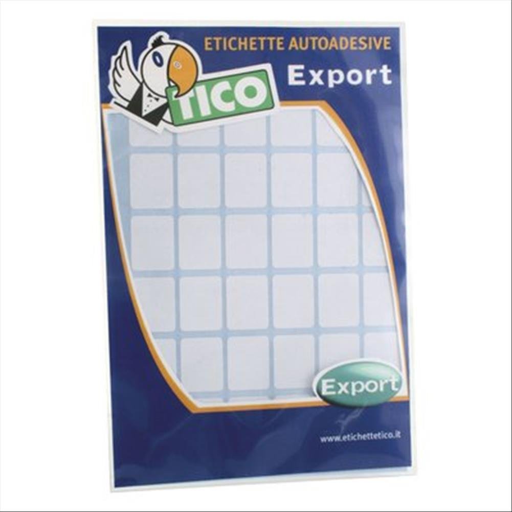 Tico Etichette adesive bianche in bustina, 110x35mm, 4 etichette per foglio, adesivo permanente, scrivibili a mano, 10 fogli