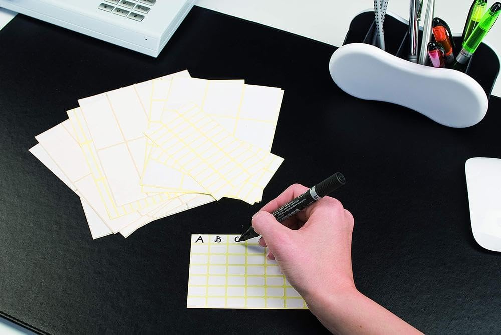 Tico Etichette adesive bianche in bustina, 75x56mm, 4 etichette per foglio, adesivo permanente, scrivibili a mano, 10 fogli