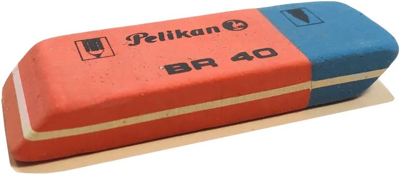 Pelikan Gomme da Cancellare BR40, Gomma Bianca per Matita, Pastelli, Inchiostro e Penne a Sfera, Adatta per Disegno Tecnico Artistico e Uso Scolastico, Confezione da 4 Pezzi