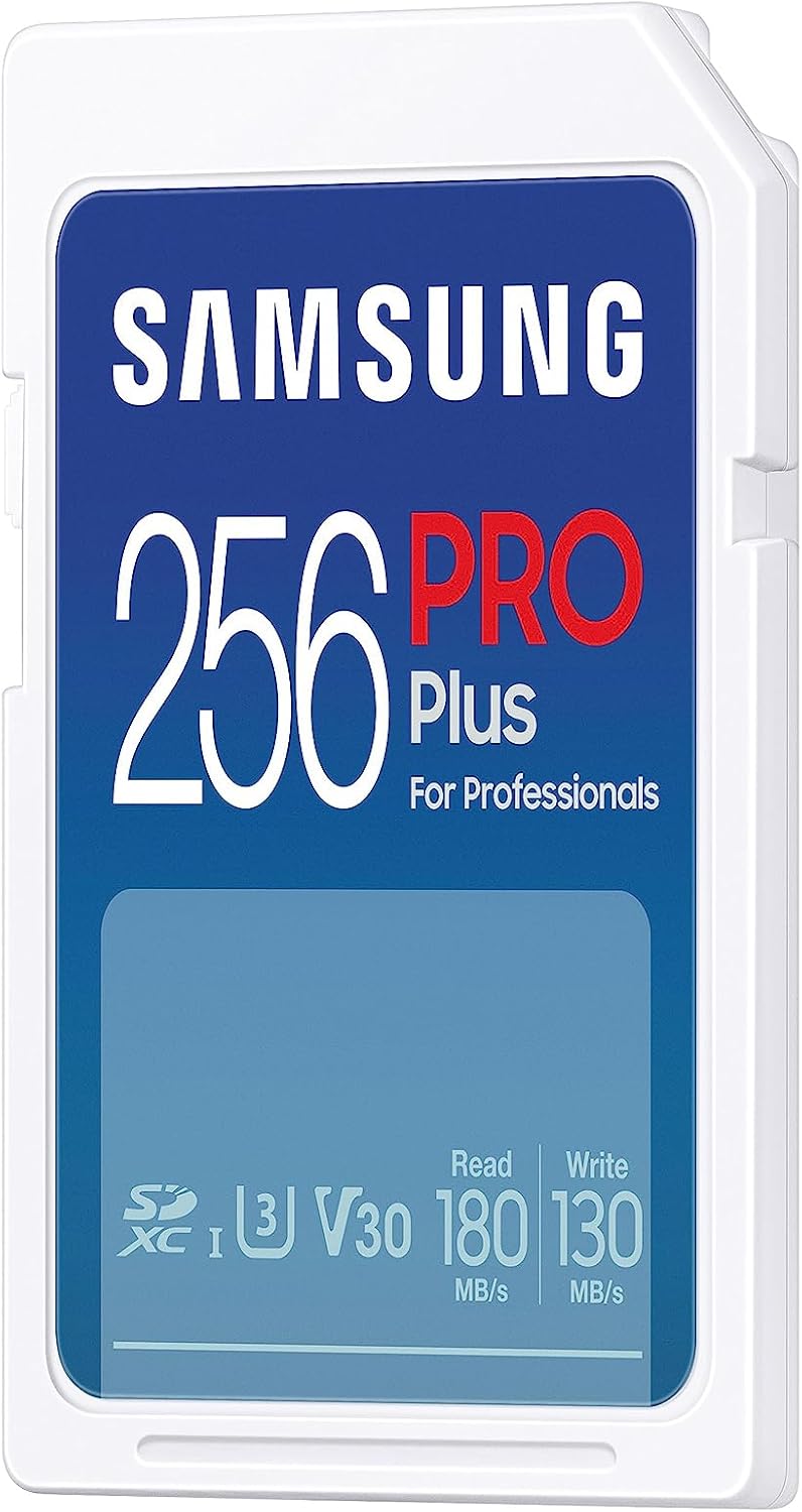 Samsung Memorie PRO Plus Scheda SD per Fotografia da 256 GB, UHS-I U3, Fino a 180 MB/s (MB-SD256S/EU