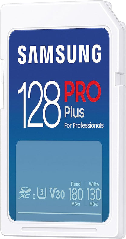 Samsung Memorie PRO Plus Scheda SD per Fotografia da 128 GB, UHS-I U3, Fino a 180 MB/s (MB-SD128S/EU