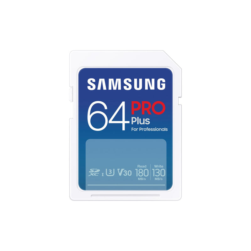 Samsung Memorie PRO Plus Scheda SD per Fotografia da 64 GB, UHS-I U3, Fino a 180 MB/s (MB-SD64S/EU