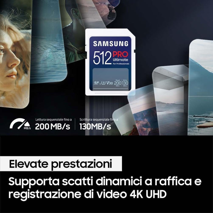 Samsung Memorie PRO Ultimate Scheda SD per Fotografia da 64GB, UHS-I U3, Fino a 200 MB/S (MB-SY64S/WW)