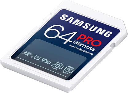Samsung Memorie PRO Ultimate Scheda SD per Fotografia da 64GB, UHS-I U3, Fino a 200 MB/S (MB-SY64S/WW)