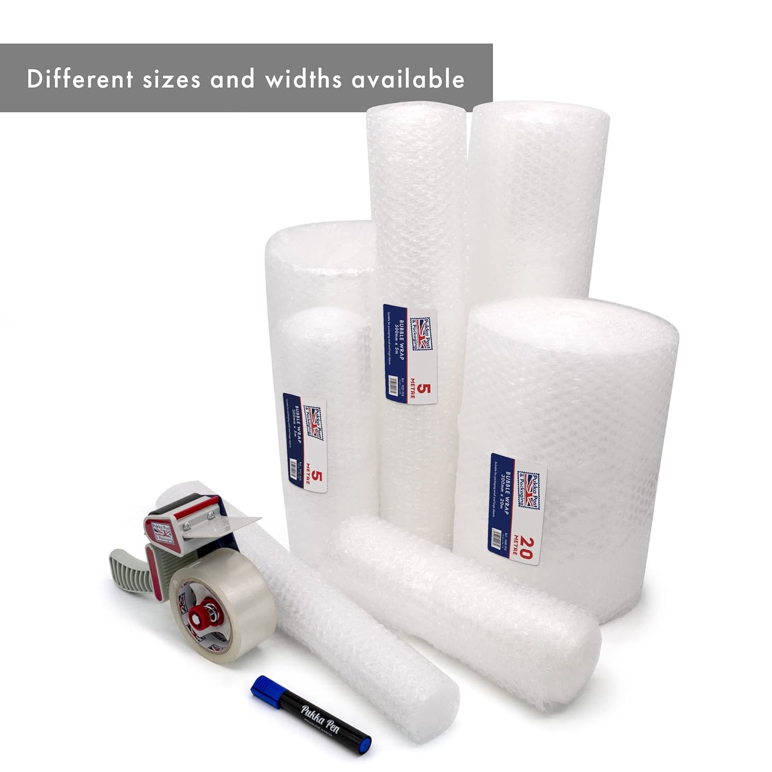 Pukka Pad, Pukka Post –Lightweight Protective Bubble Cushioning Wrap for Packaging and Mailing, Small Air Bubbles, 300mm x 5m Roll, Clear for Packing or Storage Boxes