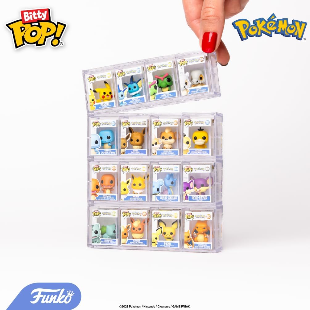 Funko Bitty Pop! Pokemon – 12er-Pack – Enthält Pikachu, Eveee, Charmander, Squirtle und mehr 0,9 Zoll (2,2 cm) große Sammler-Minifiguren – Miniatur-Spielzeuge – Geschenkidee