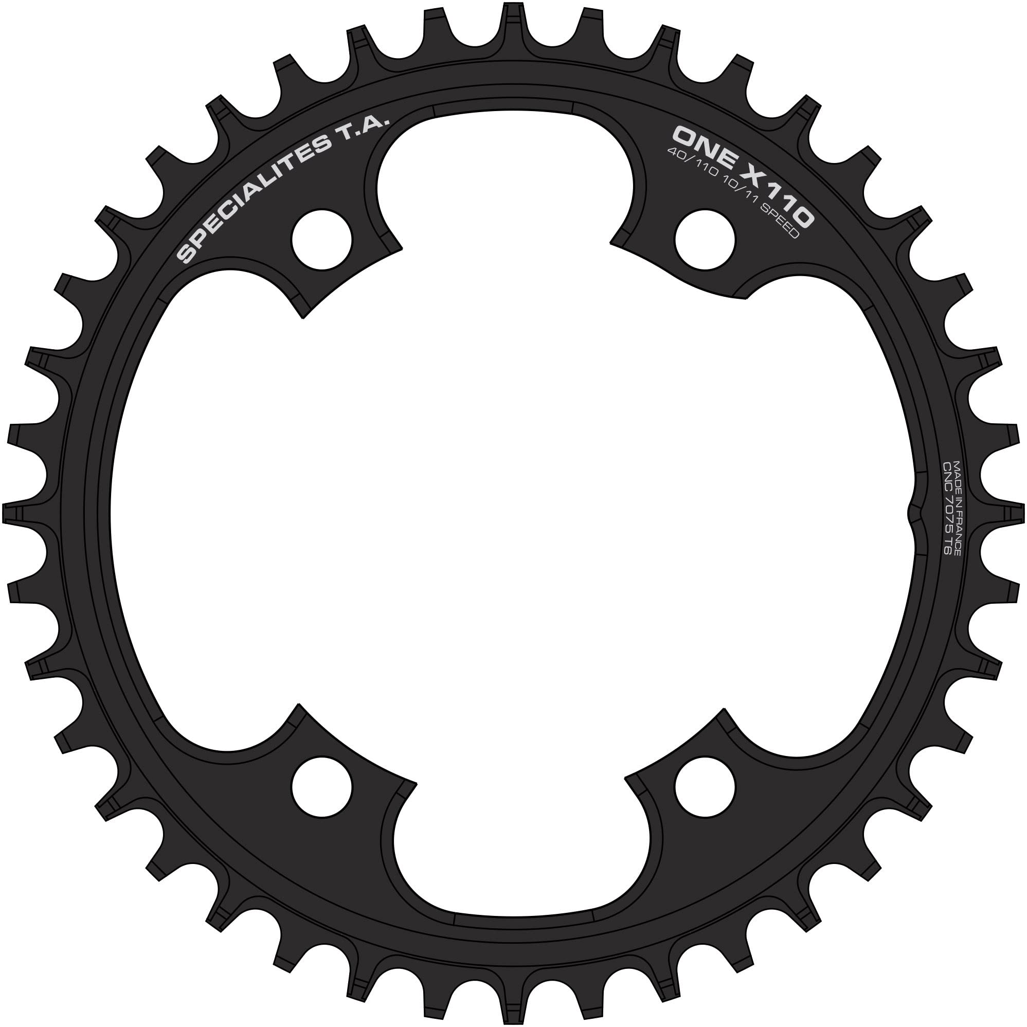 Spécialités TA X110 One 4 Arm Narrow/Wide 10/11/12 Speed Chainring