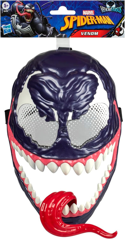 Marvel Spider-Man VenomVersus Venom Roleplay Mask For Kids Ages 5+, Creepy Costume Accessory With Movable Tongue Feature & Adjustable Strap, Great Gift For Kids, Perfect Halloween Costume For Children