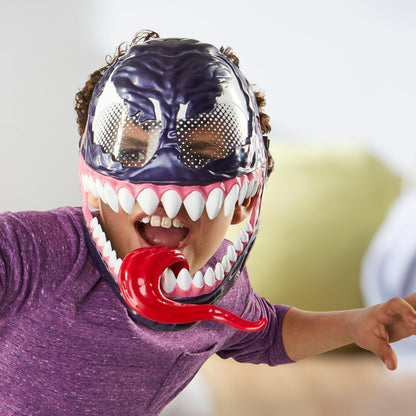 Marvel Spider-Man VenomVersus Venom Roleplay Mask For Kids Ages 5+, Creepy Costume Accessory With Movable Tongue Feature & Adjustable Strap, Great Gift For Kids, Perfect Halloween Costume For Children