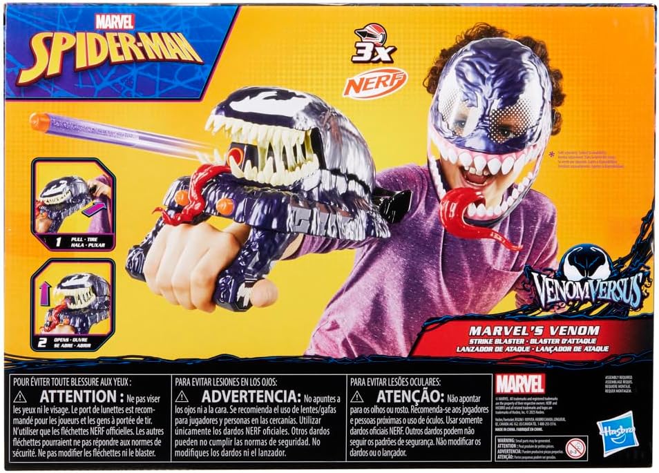 Marvel Spider-Man VenomVersus Marvel’s Venom Strike Blaster, Nerf Spider-Man Role-play Toy