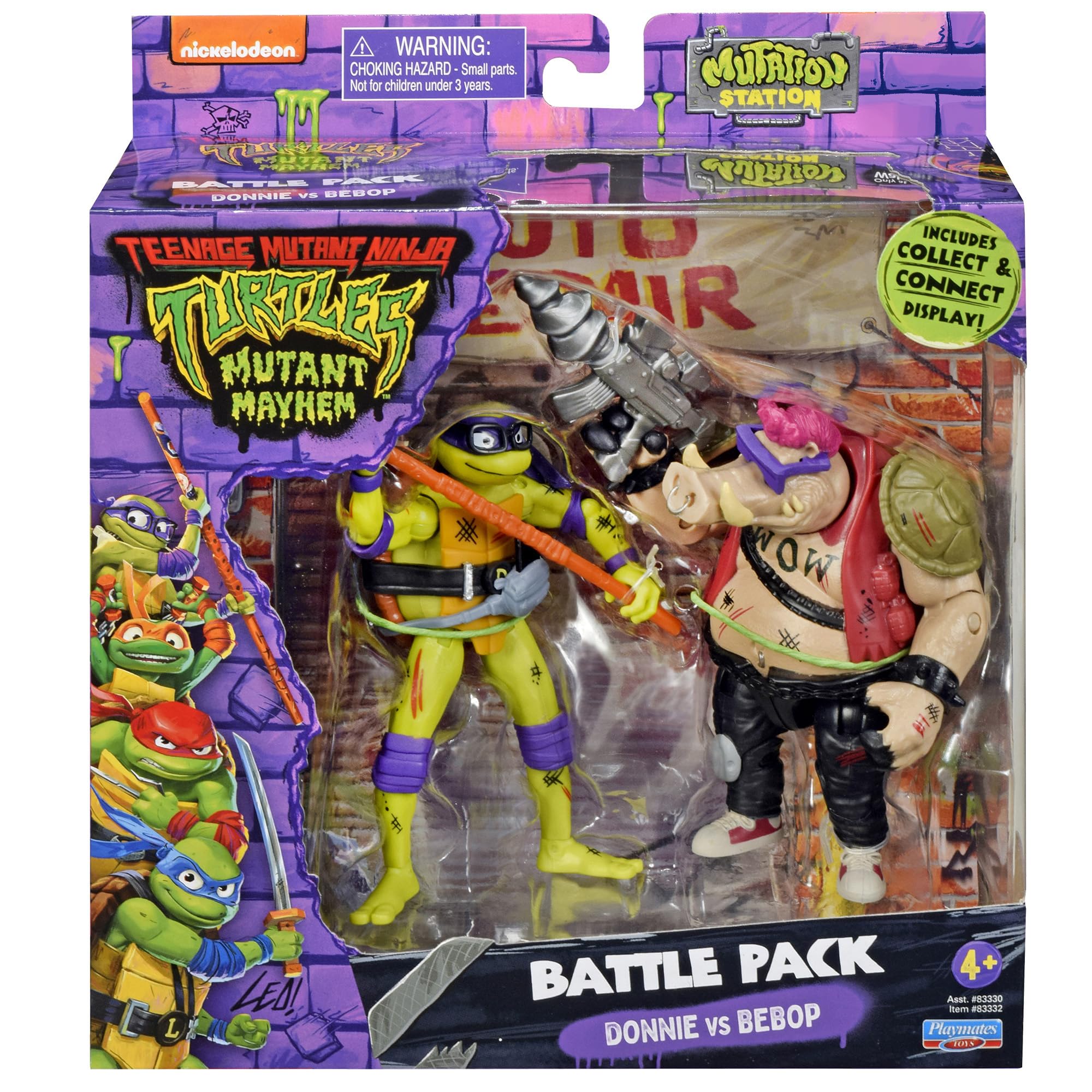 TEENAGE MUTANT NINJA Turtles: Mutant Mayhem Battle Pack. Donatello VS Bebop. Ideal present for boys 4 to 7 years and TMNT fans!