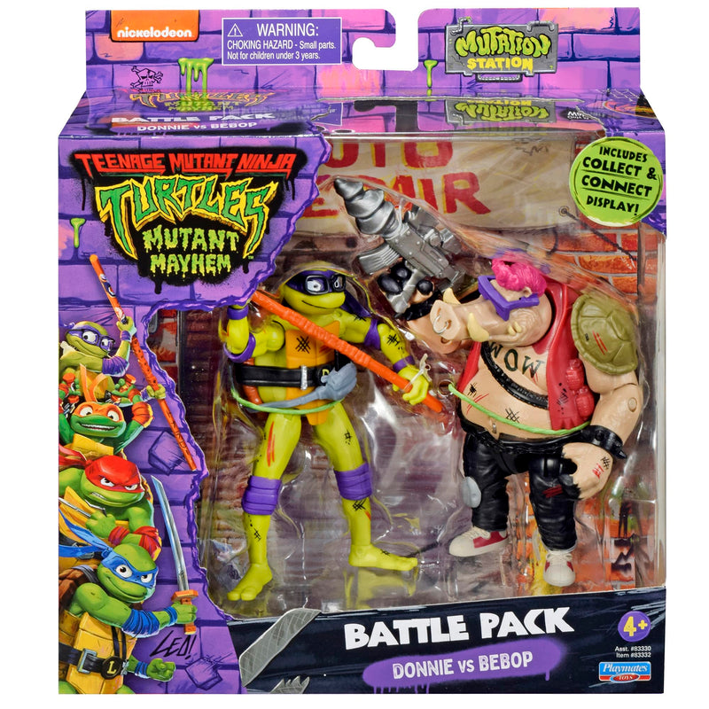 TEENAGE MUTANT NINJA Turtles: Mutant Mayhem Battle Pack. Donatello VS Bebop. Ideal present for boys 4 to 7 years and TMNT fans!