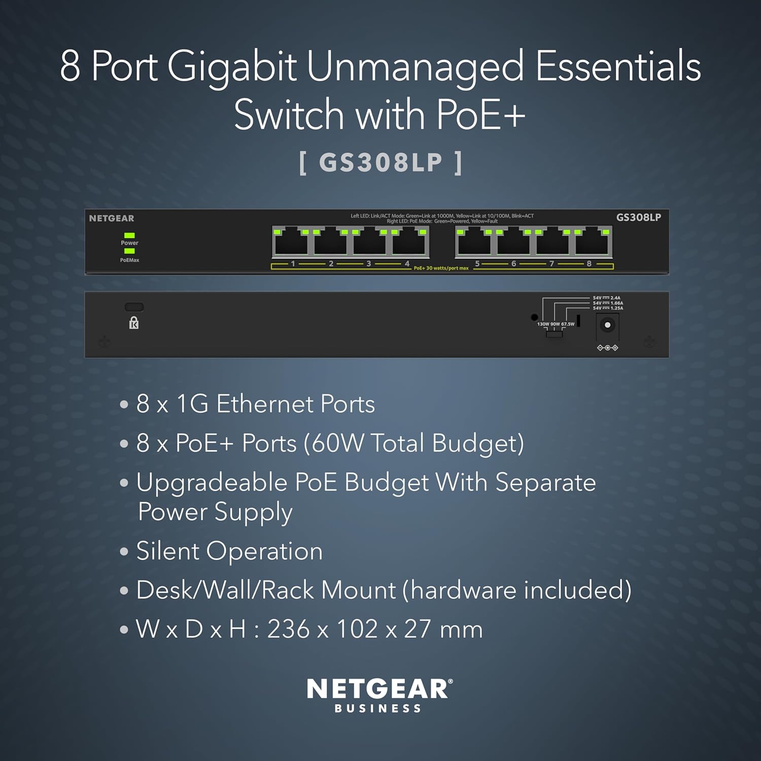 8-Port Poe Gigabit Unmanaged Switch Gs3