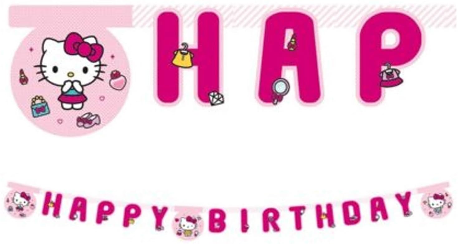 Procos - Geburtstagsbanner Happy Birthday Hello Kitty aus FSC-Papier, PR94703
