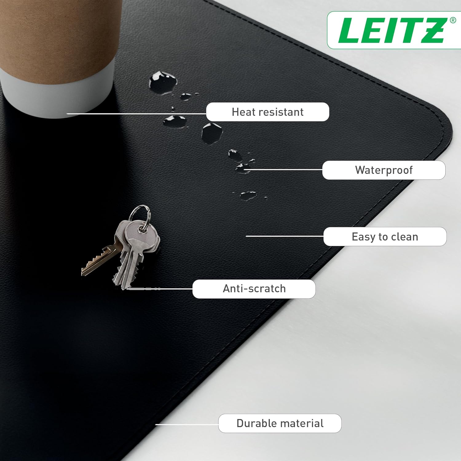 Leitz Desk Mat 40x80cm Black - 53820095