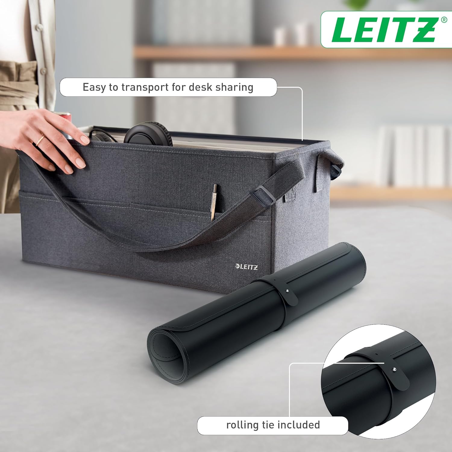 Leitz Desk Mat 40x80cm Black - 53820095