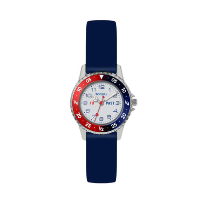 Tikkers Boys Navy Silicone Strap Time Teacher Watch ATK1040