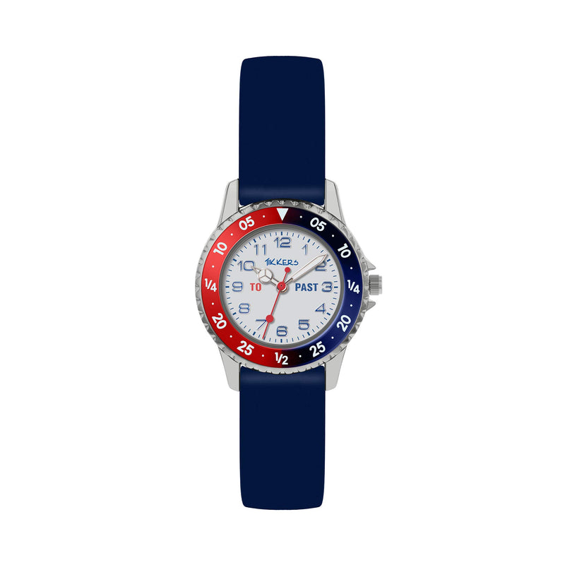 Tikkers Boys Navy Silicone Strap Time Teacher Watch ATK1040