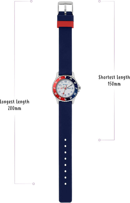 Tikkers Boys Navy Silicone Strap Time Teacher Watch ATK1040