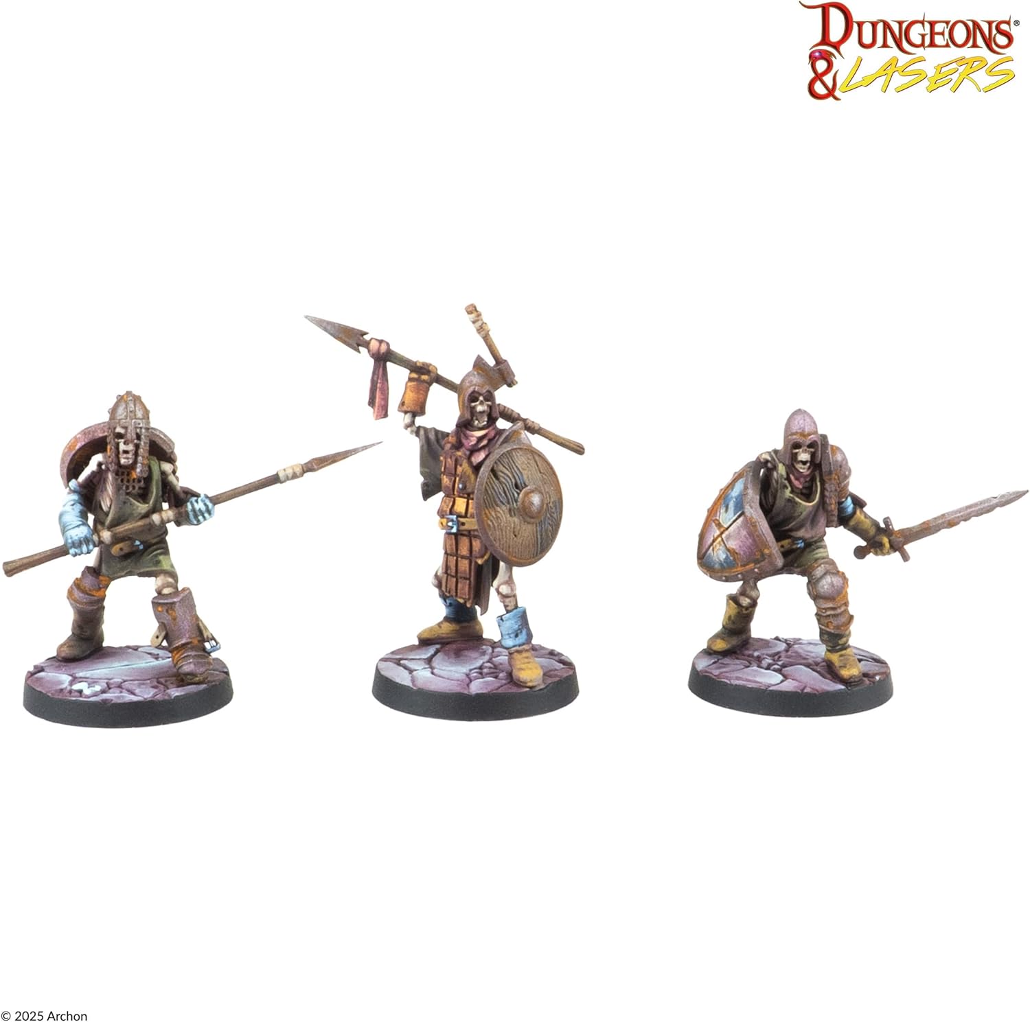 Dungeons & Lasers Skeleton Crew DND Miniatures - 18 Model Set - 5e Compatible 32mm Scale - Assembly and Painting Required - for 14 Years +