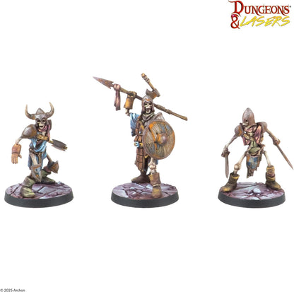Dungeons & Lasers Skeleton Crew DND Miniatures - 18 Model Set - 5e Compatible 32mm Scale - Assembly and Painting Required - for 14 Years +