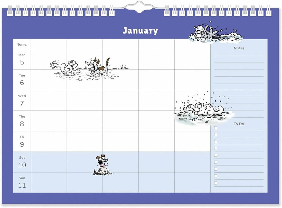 2026 Simon's Cat A4 Family Planner Organiser Wall Calendar