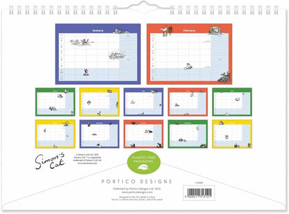 2026 Simon's Cat A4 Family Planner Organiser Wall Calendar