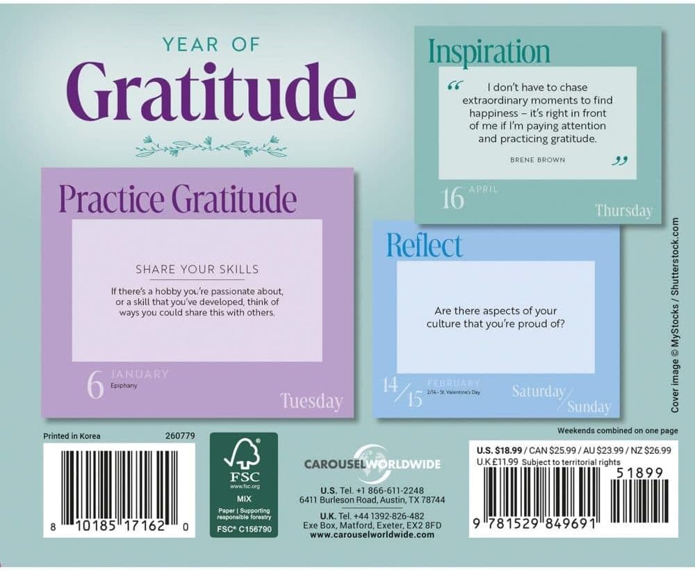 Gratitude Year Of Box Calendar 2026