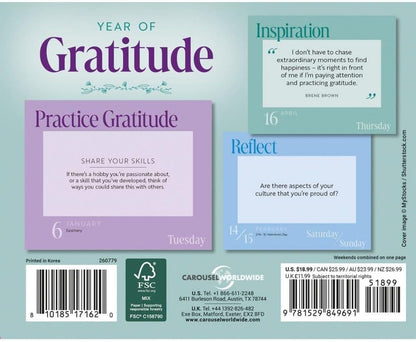 Gratitude Year Of Box Calendar 2026