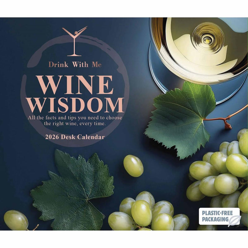 Wine Wisdom 2026 Easel Desk Calendar