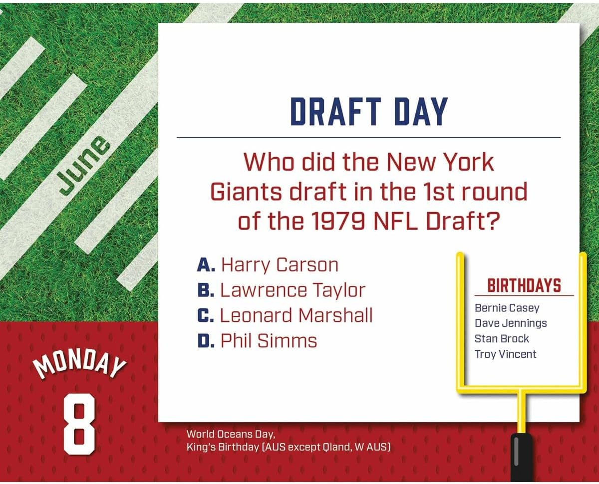 Football Trivia Box Calendar 2026