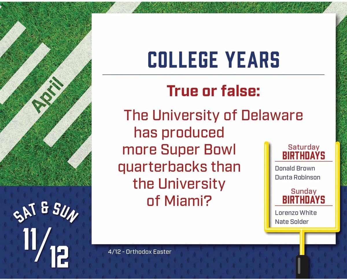 Football Trivia Box Calendar 2026