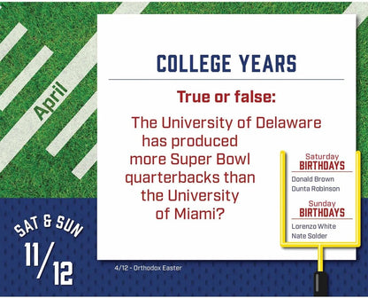 Football Trivia Box Calendar 2026