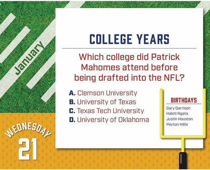 Football Trivia Box Calendar 2026